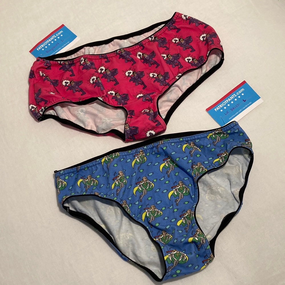 NWT Patriot pants underwear boyshort and brief L